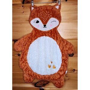 Baby Tummy Time Play Mat Round Fox Soft Plush Activity Pad Nursery 26X30